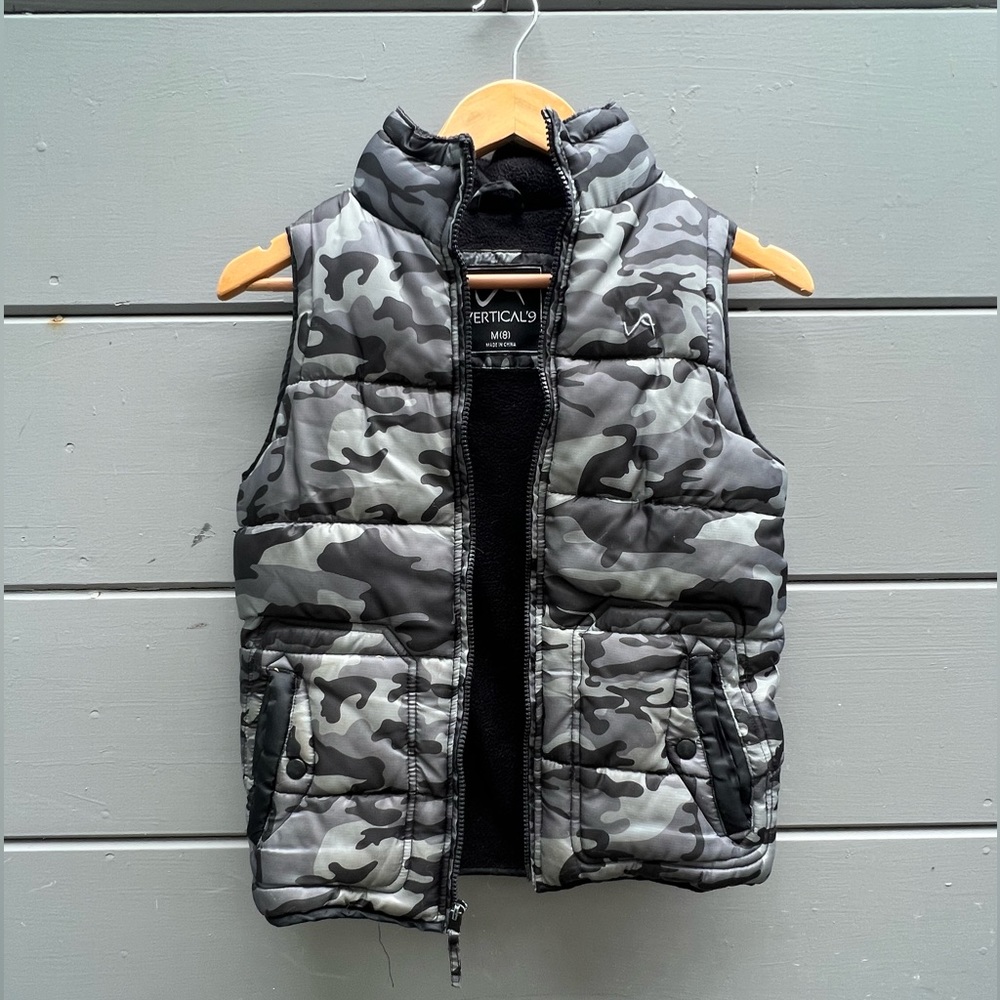 Black Camo Puffer Vest